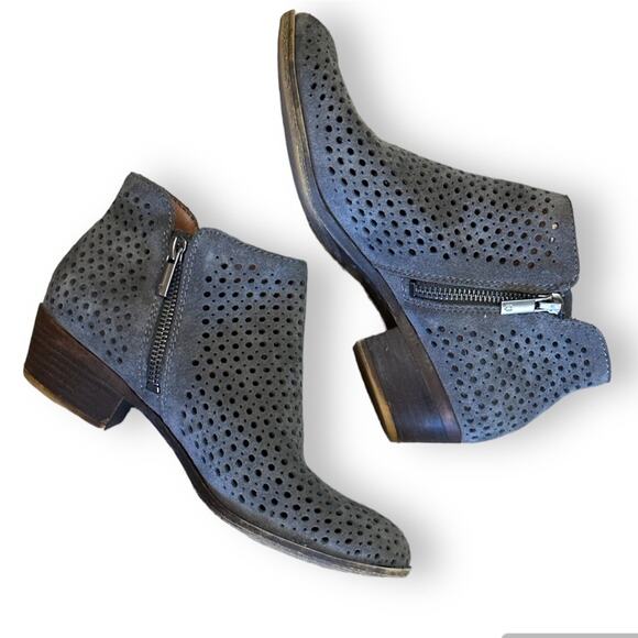Lucky brand Dark grey charcoal zip up basil booties size 6m women’s teens - Picture 1 of 10